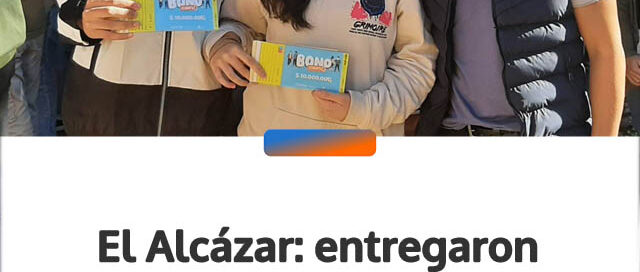 El Alcázar: entregaron talonarios del Bono Estudiantil 2026 a alumnos de tres instituciones